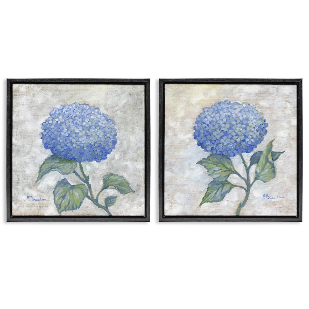 Stupell Industries Blue Hydrangea Garden Blooms 2pc Floating Frame Set By Paul Brent